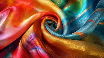 AI generated Luxury colorful scarf. photo