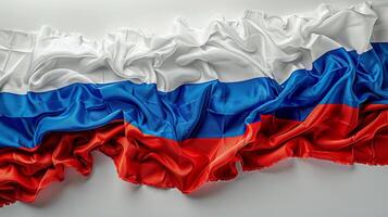 ai generado ruso bandera en pared foto