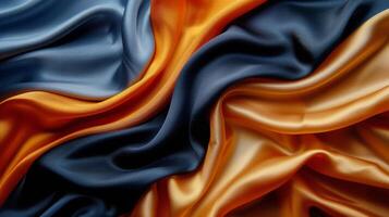 AI generated Close Up of Orange and Blue Fabric photo