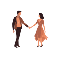 AI generated Heartwarming Image of a Man and Woman Couple Holding Hands, Isolated on Transparent Background generative AI png