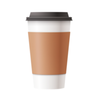 ai generado Respetuoso del medio ambiente desechable papel café taza para para llevar bebidas, presentando resistente al calor diseño, ideal para sobre la marcha refresco, aislado en transparente antecedentes generativo ai png