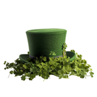 AI generated Mesmerizing Leprechaun's Hat and Whimsically Crafted Clover Leaves generative AI png