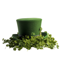 AI generated Mesmerizing Leprechaun's Hat and Whimsically Crafted Clover Leaves generative AI png