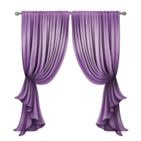 AI generated Hand Drawn Purple Curtain with Ornate Details Floating in Elegance on Transparent Background generative AI png