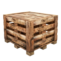 ai gegenereerd houten pallet krat geïsoleerd Aan transparant achtergrond generatief ai png