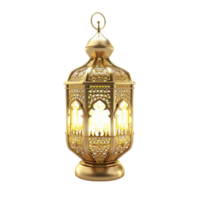 AI generated Ramadan Golden Islamic Lantern Shining Brightly, Symbolizing Hope and Unity, Perfect for Festive Decorations Generative AI png