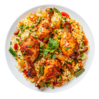 ai generiert Hähnchen Biryani halal Essen Speisekarte isoliert auf transparent Hintergrund generativ ai png