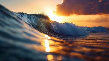 AI generated Close Up of a Wave in the Ocean photo