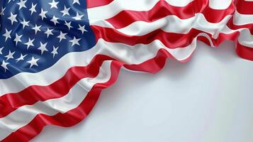 AI generated Close Up of American Flag on White Background photo