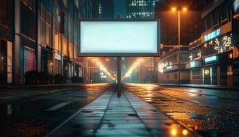 AI generated Empty Billboard by the Roadside photo