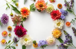 AI generated Circle of Flowers photo