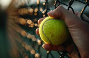 AI generated Person Holding Tennis Ball photo