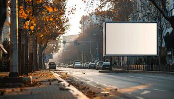 AI generated Empty Billboard by the Roadside photo