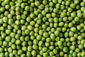 AI generated Group of green mung beans texture background. photo