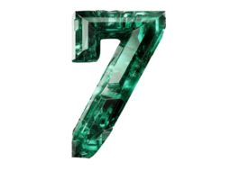 AI generated the number seven is made of sapphire png