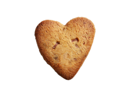 AI generated a heart shaped chocolate cookie on a transparent background png