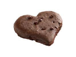 AI generated a heart shaped chocolate cookie on a transparent background png