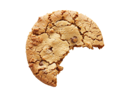 AI generated a half eaten cookie on a transparent background png