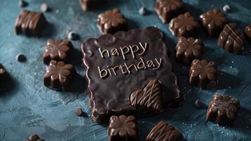 AI generated Birthday assorted chocolate candies photo