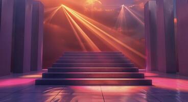 AI generated Stairs Leading to Stage photo