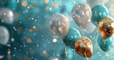 AI generated Group of Colorful Balloons Floating in the Air photo