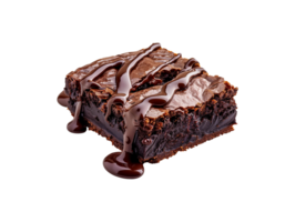 AI generated a brownie with chocolate drizzle on top png