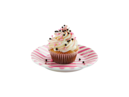 AI generated a plate of cupcake png