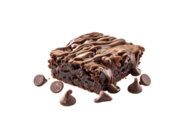 AI generated a brownie with chocolate drizzle on top png