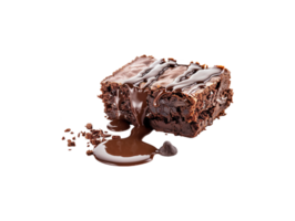 AI generated a brownie with chocolate drizzle on top png