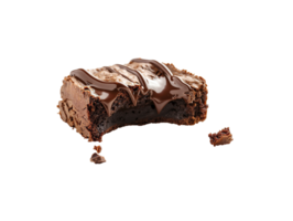 AI generated a brownie with chocolate drizzle on top png