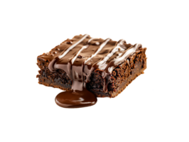 AI generated a brownie with chocolate drizzle on top png