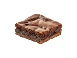 ai gegenereerd een brownie met chocola motregen Aan top png