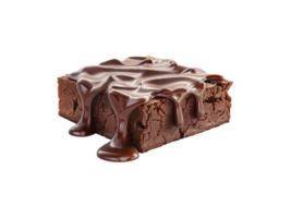 AI generated a piece of brownie with chocolate sauce on it png