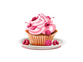 AI generated a plate of cupcake png