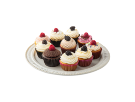 AI generated a plate of cupcake png