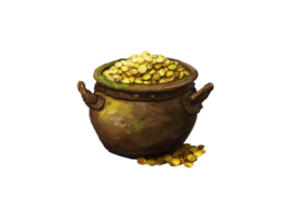 ai généré or dans une pot sur une transparent Contexte png