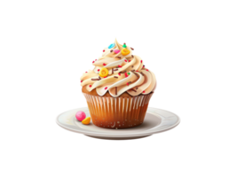 AI generated a plate of cupcake png