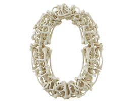 AI generated number zero made of bones png