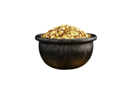 AI generated gold in a pot on a transparent background png