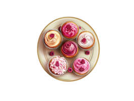AI generated a plate of cupcake png