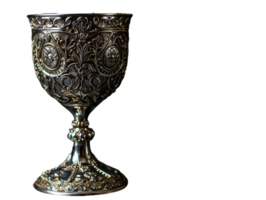 AI generated isolated silver goblet png