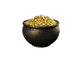 AI generated gold in a pot on a transparent background png