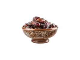 AI generated a bowl of date fruits png