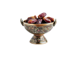 AI generated a bowl of date fruits png