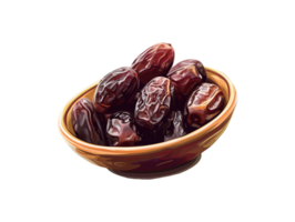 AI generated a bowl of date fruits png
