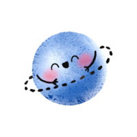 Cosmic planet with eyes and hands. Outer space. Cute illustration. Isolated element png