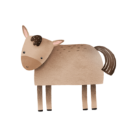 tekenfilm paard. landelijk artiodactyl dieren van de boerderij. schattig hand- getrokken baby illustratie Aan geïsoleerd achtergrond png