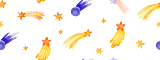 süß nahtlos Muster mit handgemalt Meteoriten und kosmisch Körper. hell Muster. öffnen Raum. Raum Hintergrund. süß Baby Hintergrund zum Kinder- Zimmer, Textil, Hintergrund, drucken und Kleidung. png