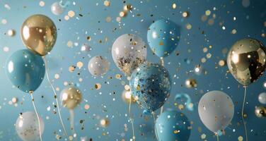 AI generated Group of Colorful Balloons Floating in the Air photo