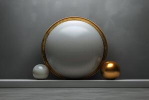 AI generated Stack of Plates on Table photo